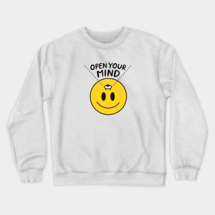 Open Your Mind Smiley. Crewneck Sweatshirt